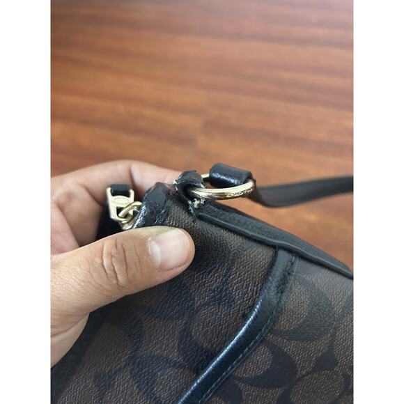 COACH F34938 Signature File Crossbody Leather Bag Brown Black CC No Hang Tag! - Picture 6 of 11